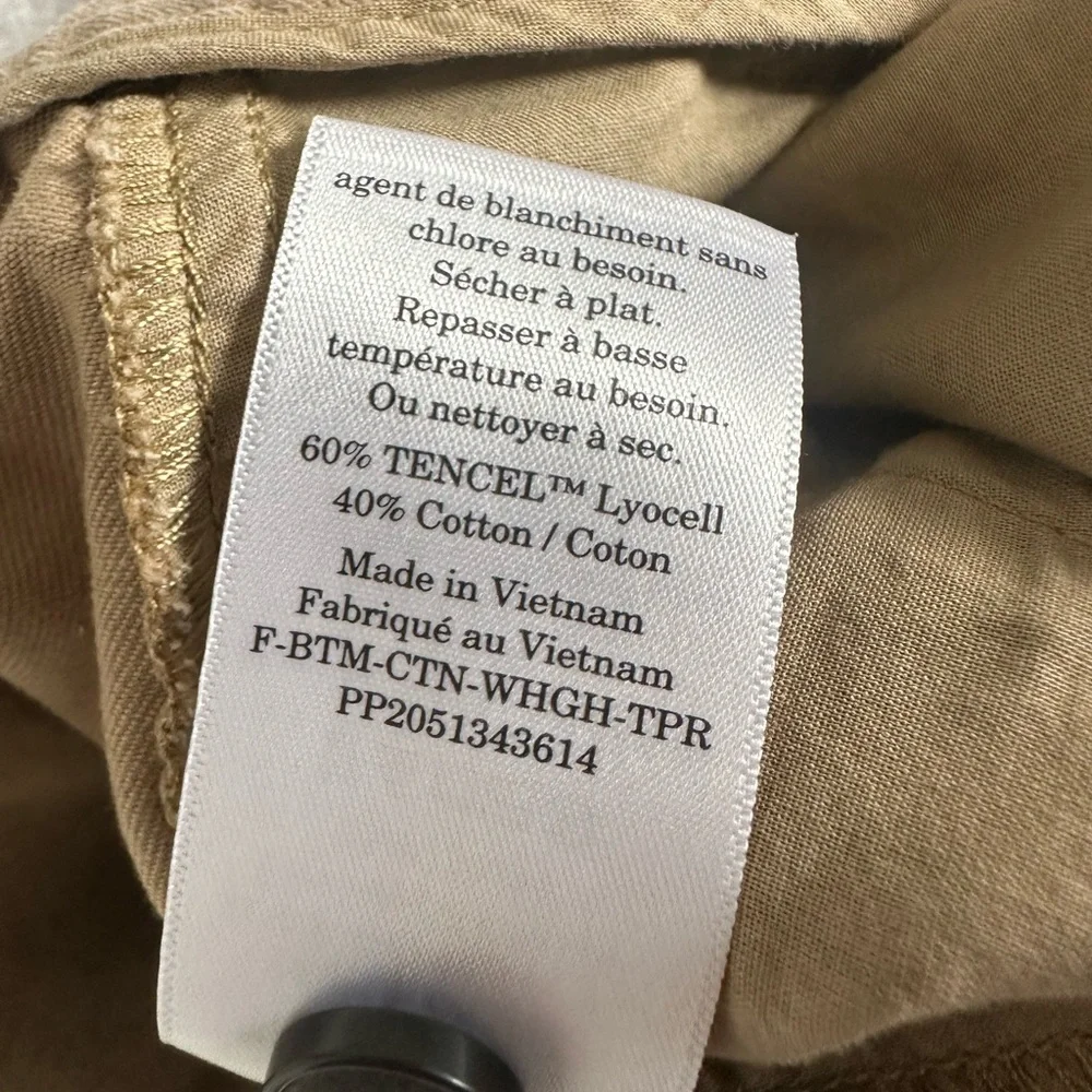 Everlane Trousers Women’s 12 Tan Pleated High Rise Chino Tapered Leg Pants